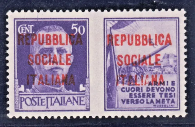 ITALY RSI (Social R) War Propaganda - Sassone 58 cv 150$ Certificate MNH** R+
