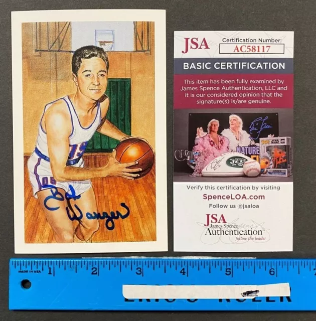 Hand Signed Nba Hall Of Fame Post Card Bobby Wanzer Jsa/Coa #00717/10000 81322A