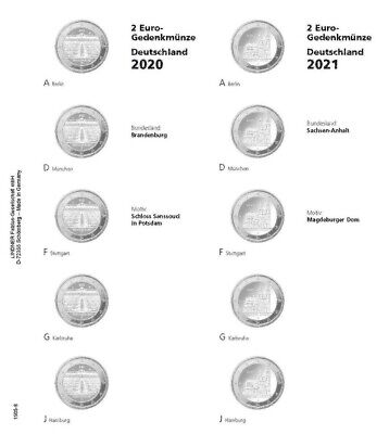 Lindner 1505-8 Carat K3 Feuille pré-imprimée Allemand Etats Fédéraux 2020-2021