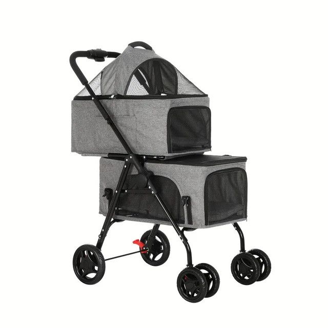 I.PET PET STROLLER 2tier Dog Pram Large Cat Carrier Travel Pushchair