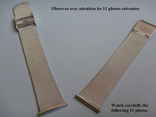 Bracelet Milanaise Acier Inoxydable 20 Mm - Longueur 185 Mm, épaisseur 2,5 Mm, Argent - Neuf Avec étiquettes