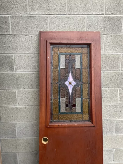 CM 775 vintage stained glass door 25.75 x 79.75 x 1 5/8 2