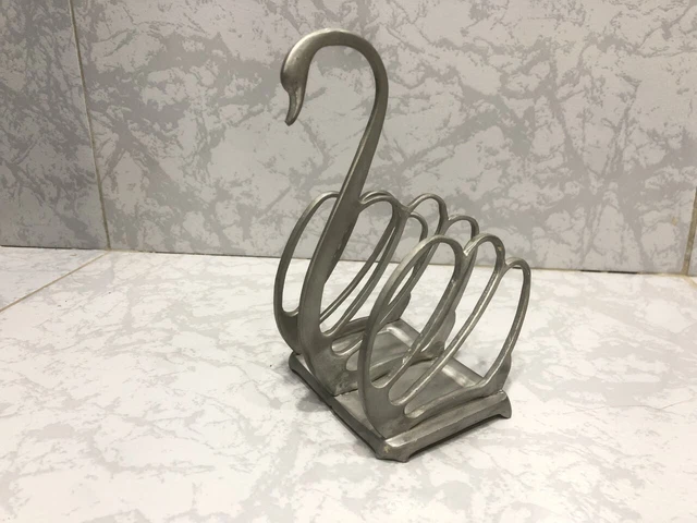 Porte-Serviettes En Étain Vintage Sculpté - Style Rétro Argenté