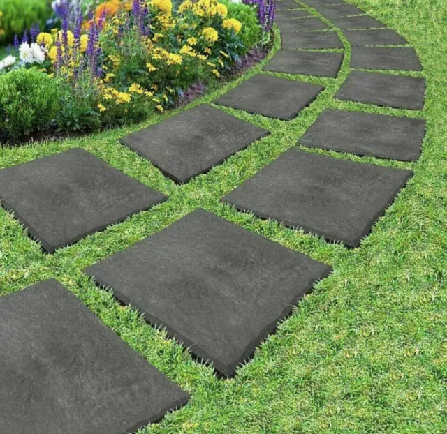 UK Garden Stepping Stone Recycled Rubber Non-toxic Non-slip Eco & Pets Friendly