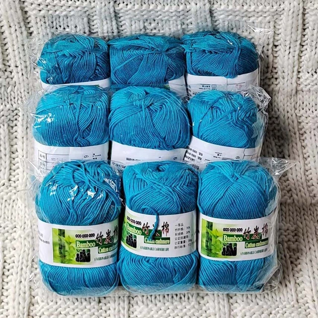 Venta 9BallsX50g Nueva Manta de Crochet Tejer a Mano Algodón Bambú Bebé Hilo 19