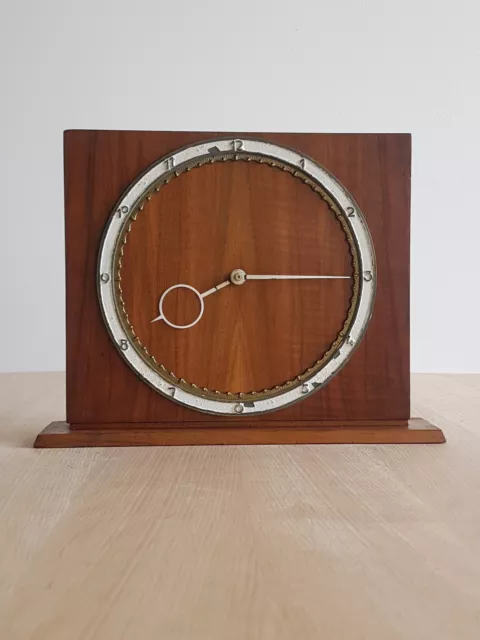 Rare pendule bois KIENZLE Heinrich Moeller Germany art déco clock bauhaus wood