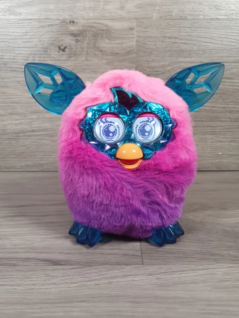 Furby Boom Crystal Interactive Electronic Talking Pet Pink & Purple +Blue Ears