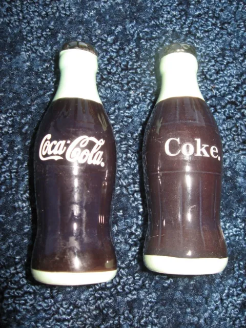 Coca-Cola-Salt & Pepper Shakers-Ceramic-4 1/2" tall-1990's