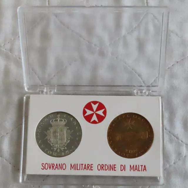 ORDER OF MALTA 1968 PROOF SILVER 3 SCUDI AND FAO BRONZE 2 TARI 2 COIN SET - pack