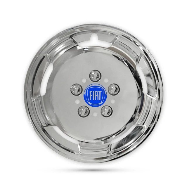 4TRESS 14/15/16 Inch Chrome Deep Dish Wheel Trims – Set Of 4 With Dust Caps & Ties