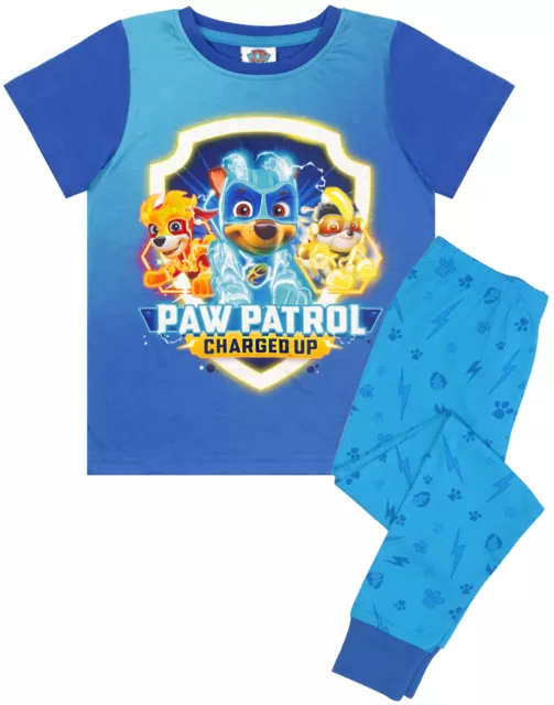 Paw Patrol Pigiama per ragazzi Mighty Pups Chase Kids Long Blue PJs Set