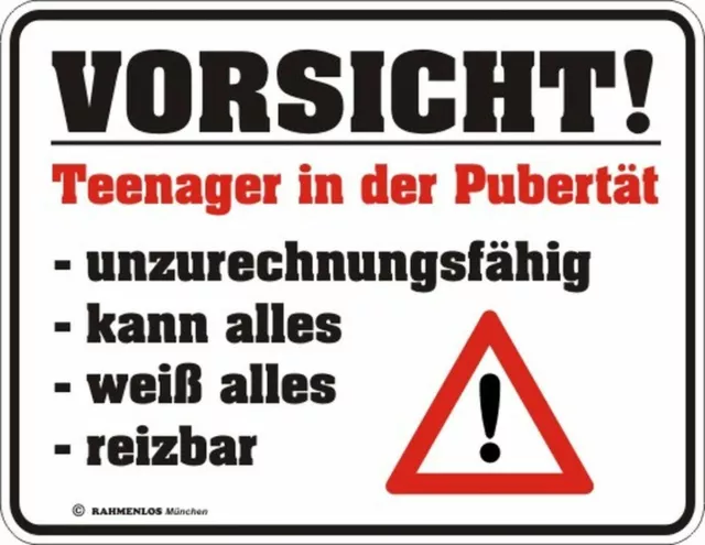 Magnet TEENAGER IN DER PUBERTÄT Kühlschrankmagnet Blechschild Kinder