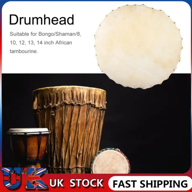 ❀ Drum Goat Skin Head for African Tambourine Percussion Drum Part (Diameter 370m