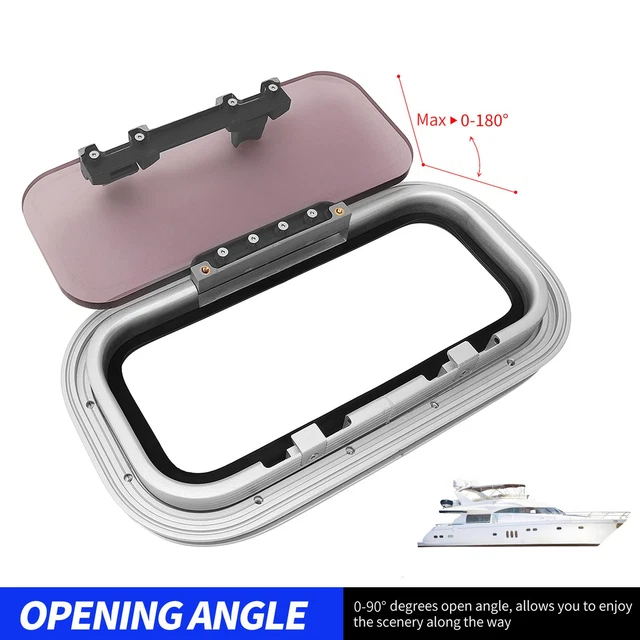 thumbnail image 2 of Boat Porthole Window Heavy Duty Aluminum Alloy UV Resistant Sealed Waterproof Square Inner Opening Portlight For Yacht Rv 2 of 14