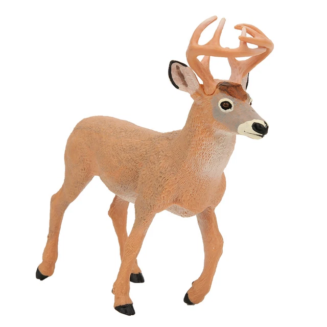 SIMULATION YELLOW WHITE Tailed Deer Model Ornaments Desktop Decoration