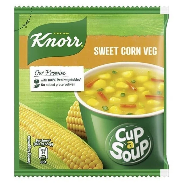 Knorr Instant Sweet Corn Cup A Zuppa 9,5 g/10 g (peso può variare) confezione da 2
