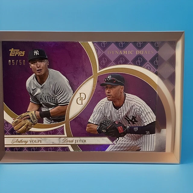 2024 TOPPS DYNAMIC Duals 5/50 Anthony Volpe/Derek Jeter Foglio ametista ...