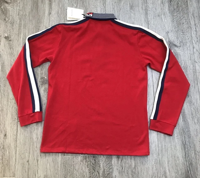 Polo Rossa GUCCI bambini ragazzi ragazzi a maniche lunghe età 12 anni nuova con etichette prezzo disponibile £201 8