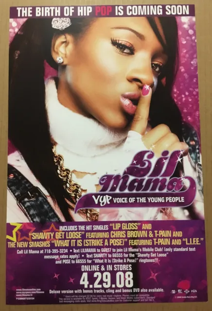 LIL MAMA Rare 2008 PROMO ONLY POSTER for Voice CD 11x17 MINT NEVER DISPLAYED