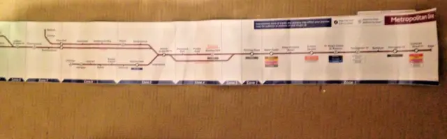London Underground Tube Carriage Map Metropolitan Line