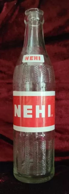 Vintage 12 oz NEHI Glass Soda Bottle ACL Applied Color Label