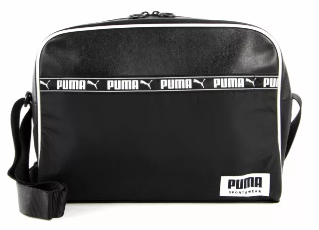 PUMA Campus Reporter Umhängetasche Tasche Black Schwarz Weiß