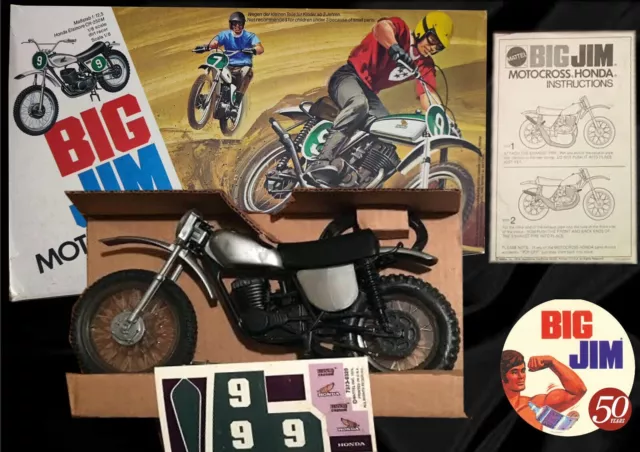 🥇 BIG JIM MATTEL 💪 HONDA ELSINORE MOTORCYCLE 💪 No.7373 1976 ☆ customBOX ☆ NEW