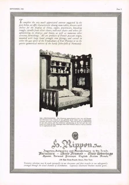 1920S BIG ORIGINAL Vintage Rippen NY Antique Furniture Troubadour Photo ...