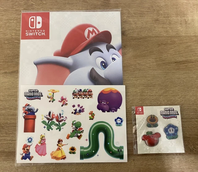 SUPER MARIO BROS Wonder PIN SET + Poster + Stickers Limited Nintendo