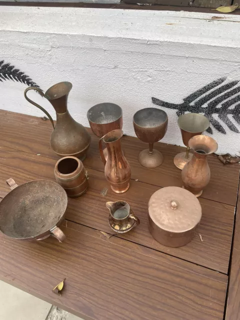 Vintage Copper Mini Vases 2