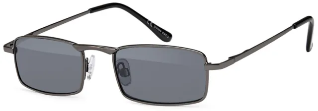 schmale Herren Sonnenbrille rechteckig verspiegelt blau silber A5006