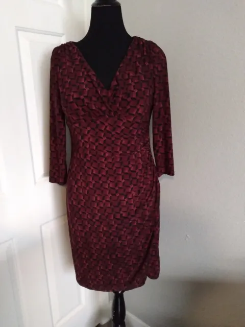 Ralph Lauren Size 12 Long Sleeve Red Dress