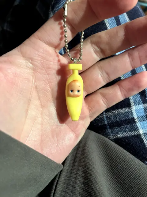 Rose O'Neil Kewpie Yellow Banana Mini Figure Keychain