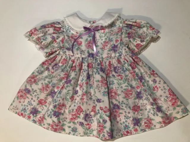 Vintage Nannette Toddler Girls Flowered Dress Size 24 months