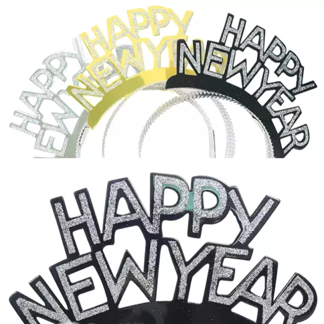 2024 Happy New Year Headband Glitter Star Sequin Hair Hoop Party Props Decor