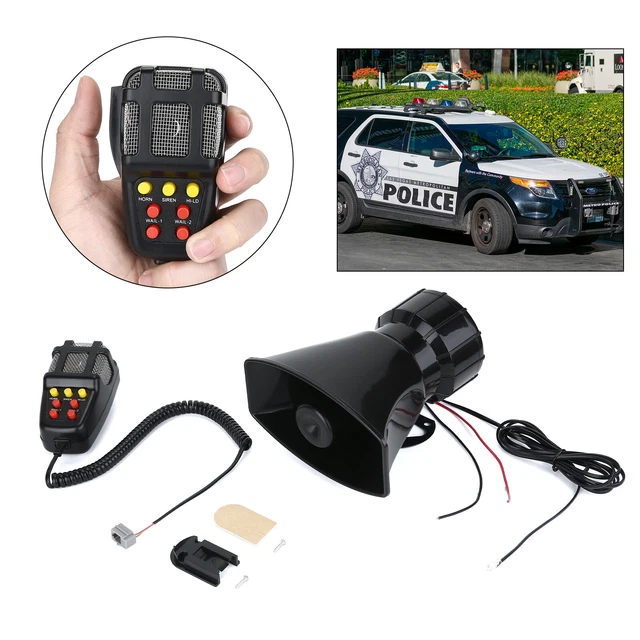 7 Sound Loud Car Warning Alarm Police Fire Siren Horn PA Speaker System MIC 12 V
