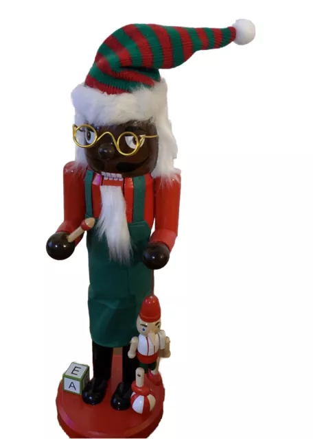 Nutcracker Toy Maker Painter Pinocchio Puppet Paint Brush Wooden 15" Christmas 3