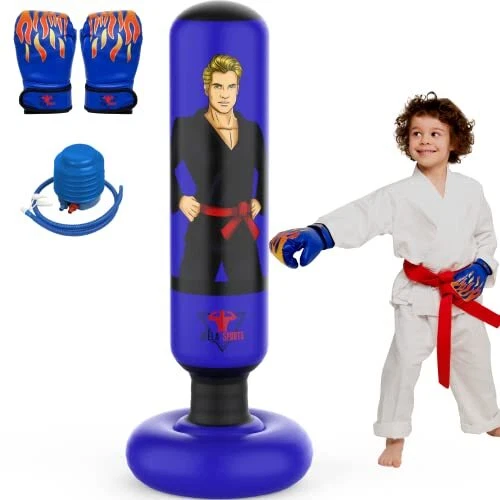Extendable Punching Bag for Kids 3-12 Years | Boxing Gloves | Inflatable 53