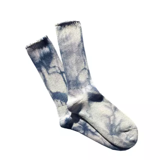 Anonymous Ism Uneven Dye Crew Socks Navy