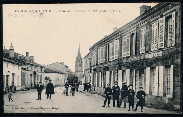 [CPA701] France, St-Ciers-s/Gironde - Rue de la Poste - very nice old postcard