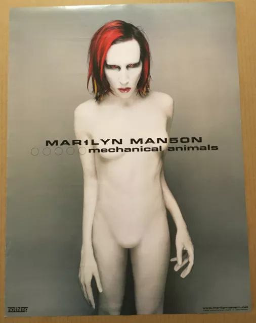 MARILYN MANSON Rare 1998 PROMO POSTER of Mechanical CD NEVER DISPLAYED 18x24 USA