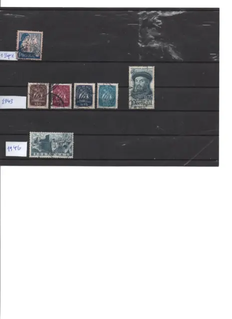 Briefmarken  Portugal 1941 1943 1946: Einzelmarken (u.a. Karavelle) - gestempelt