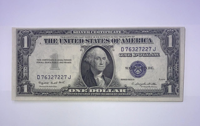 1935 One Dollar Silver Certificates With Motto Crisp And Clean Consecutive Notes