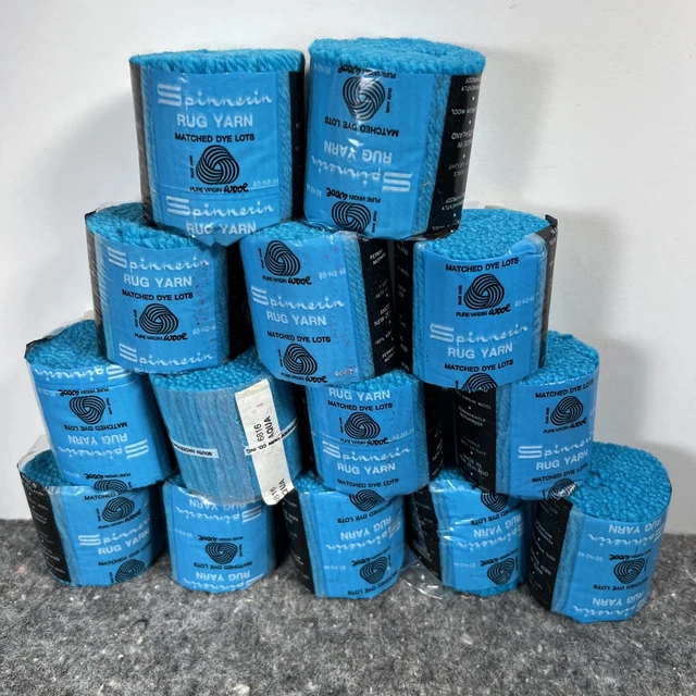 Hilo de alfombra de gancho con pestillo Spinnerin #6816 Aqua - de colección - lote de 14 100% lana Hilo de alfombra de gancho con pestillo Spinnerin #6816 Aqua - de colección - lote de 14 100% lana