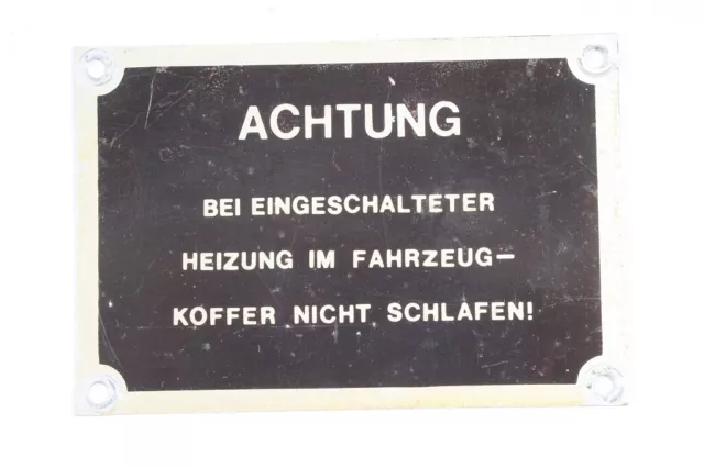 1 X Shield Tin Sign At Switched On Heating IN The Suitcase Nicht Schlafen