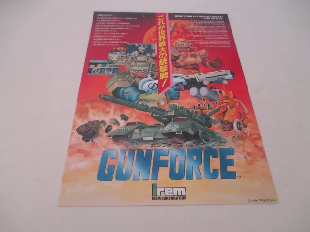 > Gun Force Gunforce Arcade Irem Shoot Original Japan Handbill Flyer Chirashi! <