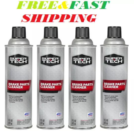 Super Tech Non-Chlorinated Brake Cleaner, 14 oz. 4 PACK Free Shipping