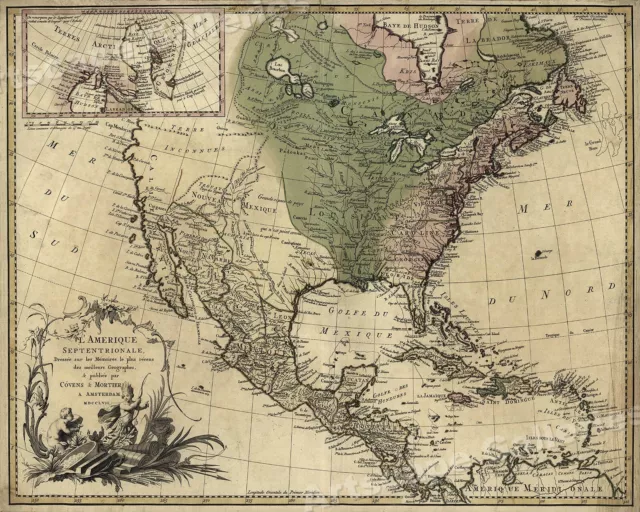 1757 North America and Louisiana Territory New World Map - 24x30