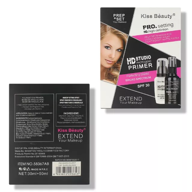 Kiss Beauty Face Primer & Makeup Setting Spray Long Lasting HD Matte Finish 3