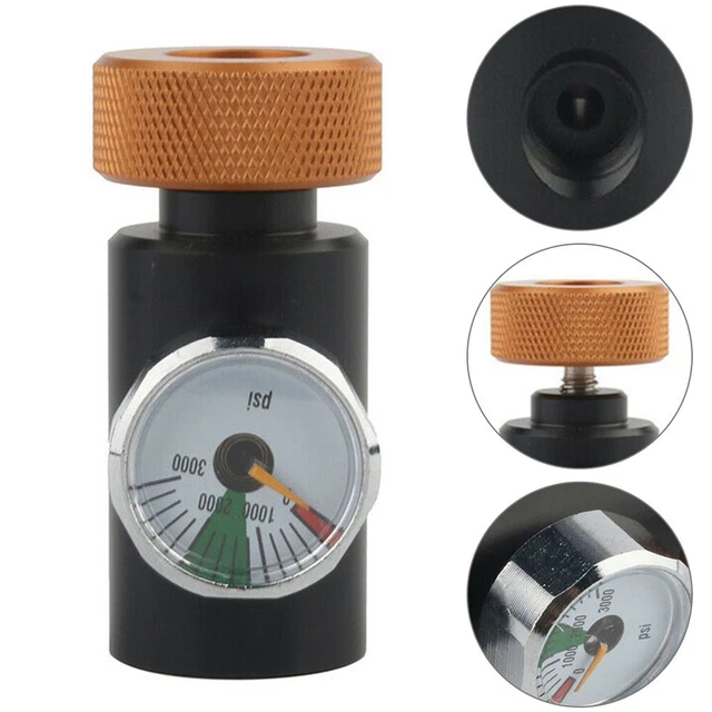 Adaptateur De Remplissage CO2 à Distance Pour Paintball - Connecteur Rapide Avec Jauge 3000 PSI - G1/2-14